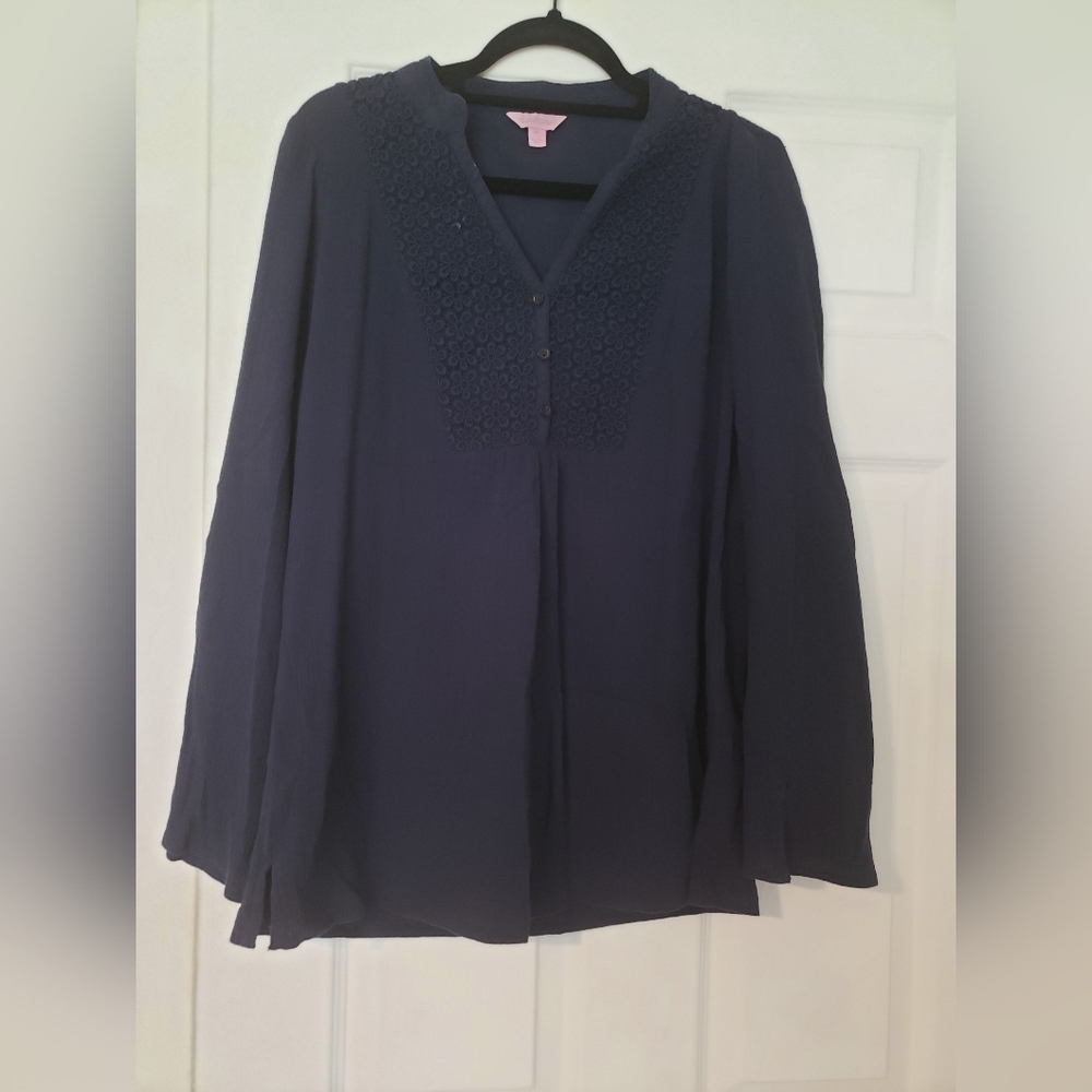 Lily Pulitzer Navy Tunic Top Medium